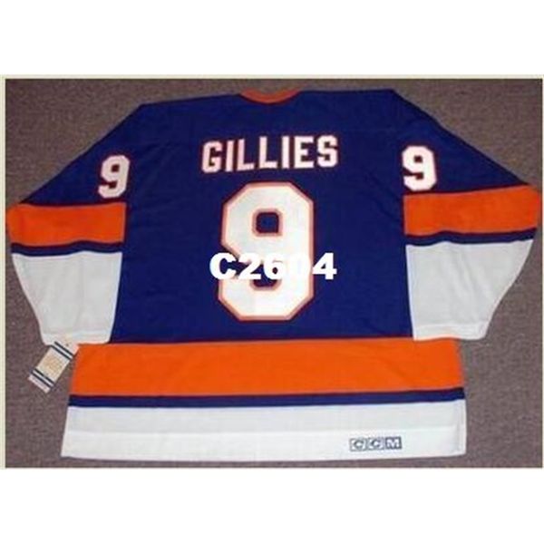 

men #9 clark gillies new york islanders "rookie" 1974 ccm vintage retro home hockey jersey or custom any name or number retro jers, Black