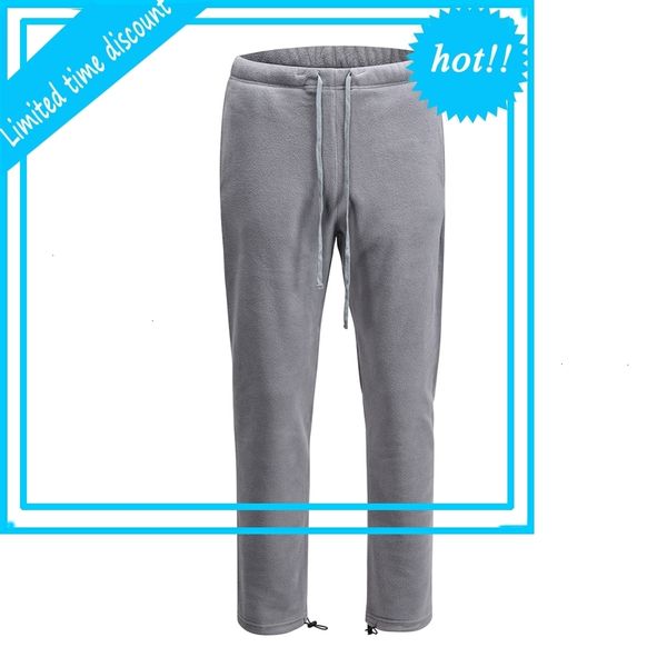 

black grey fleece sweatpants hip hop drawstring jogger elastic