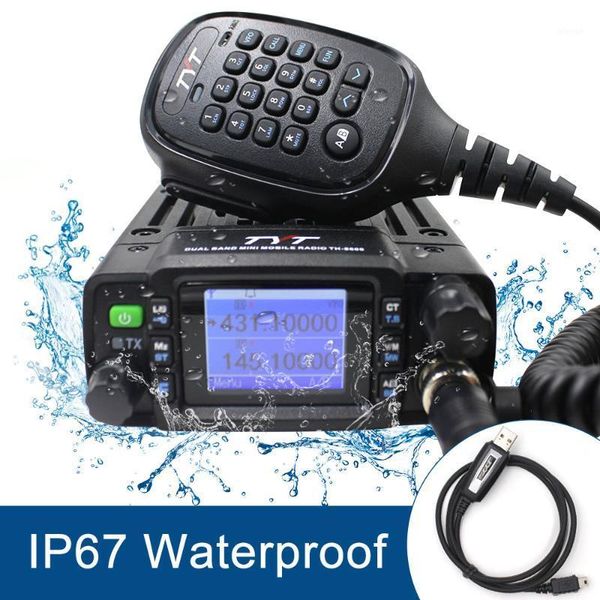

tyt 25w min car moblie radio th-8600 ip67 waterproof dual band 136-174mhz/400-480mhz dual display standby trucktransceiver1