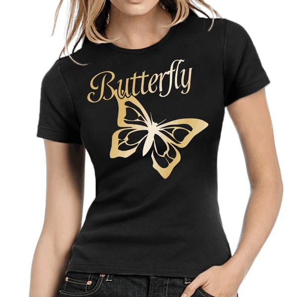 

t shirt homme o neck short sleeve mens butterfly schmetterling stencil art gold metallic custom tees shirts sport hooded sweatshirt hoodie