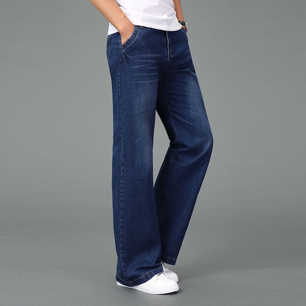 

new men's autumn and winter wide-leg jeans casual trousers 210320, Blue