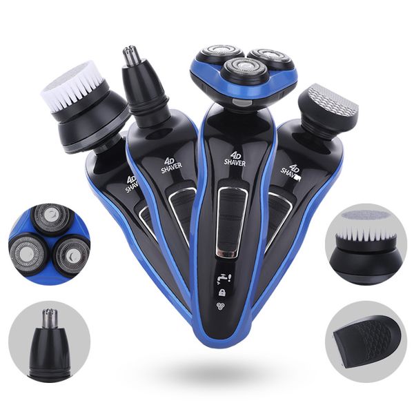 

2021 manufacturers wholesale electric razor 4d three-tool head floating veneer knife net men's shaving water planer beard knife