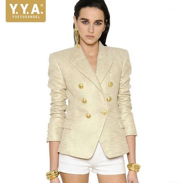 

luxury blazer elegantes mujer office ladies slim fit double breasted tweed blazer stamping qualities feminino longo1, White;black