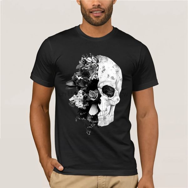 

half flower skull emo street fashion tshirt hipster mens womens saket tumblr swag brand new t shirt sport hooded sweatshirt hoodie