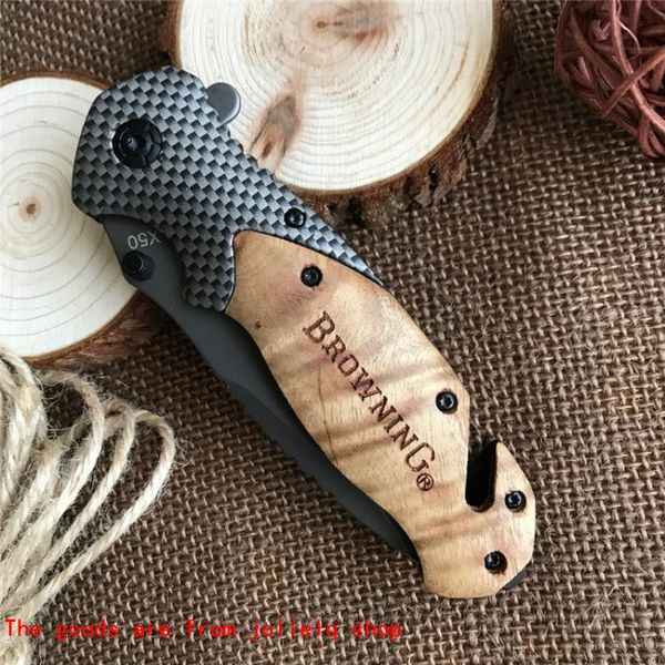 

carbon ganzo x50 folding fiber+rosewood knife browning tactical hunting knive camping survival pocket knife tool qg9mu qynf
