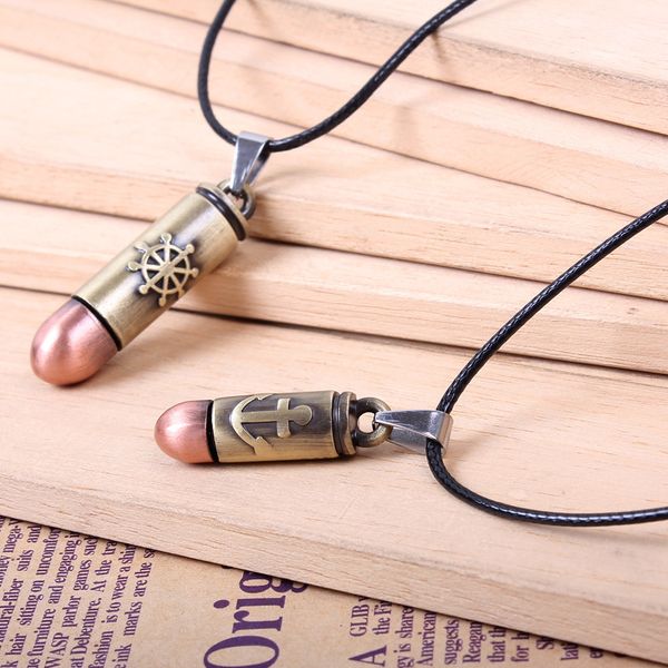 

korean style snake rope couple pendant necklace anchor ship rudder non-mainstream jewelry sale, Silver