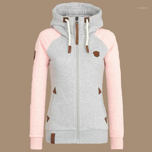 

turtleneck zipper 5xl plus size color block hoodie poleron mujer 2019 lace up zip up contrast color drawstring hoodie women1, Black