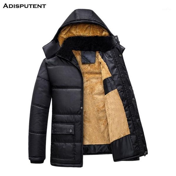 

adisputent winter jacket men overcoat woolen jacket men windproof hood warm male parkas warm outwear coat adisputent1, Black;brown