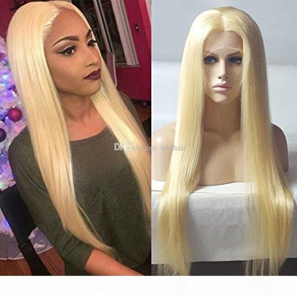 

pre plucked brazilian ombre 613# blonde full lace wigs for black women unprocessed straight brazilian glueless full lace human hair wigs, Black;brown