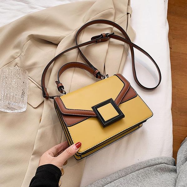 

bags for women 2020 pu leather contrast square women's luxury bag purses and handbags handbags