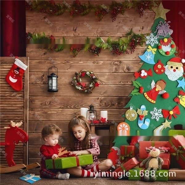 

vyrbn accessories tree sticker non-woven pendant christmas decoration handmade non-woven felt door wall diy accessories magic three-dimensio