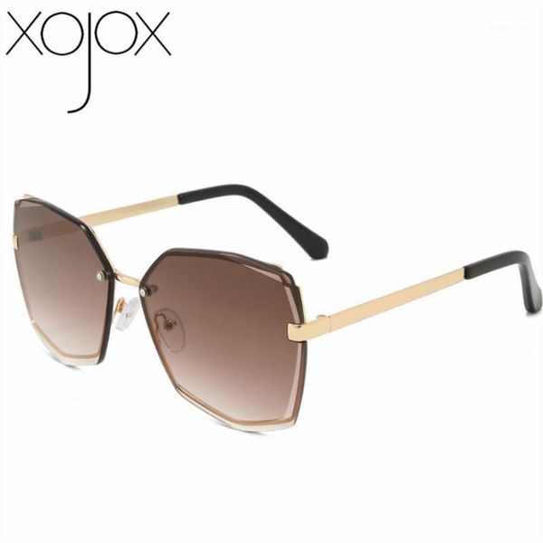 

xojox fashion irregular sunglasses women luxury vintage sun glasses ladies metal frame gradient shades eyeglasses uv400 goggle1, White;black