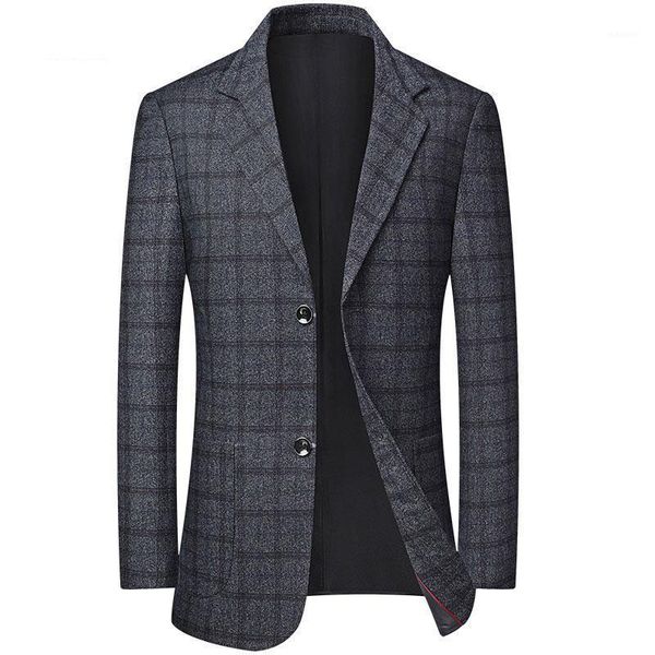 

2020 new men's plaid blazer male coat spring autumn slim british business casual blazer men brand clothing jacket outwear bf55071, White;black