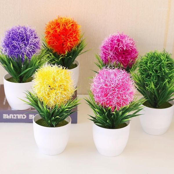 

creative cherry blossom ball pine tree artificial plants decorative festival home garden decoration potted flower1