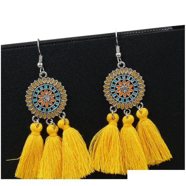 

2018 women's earring exaggerate big sun flower long tassel earrings for women jewelry female earring pendientes brincos 7wpiw, Silver