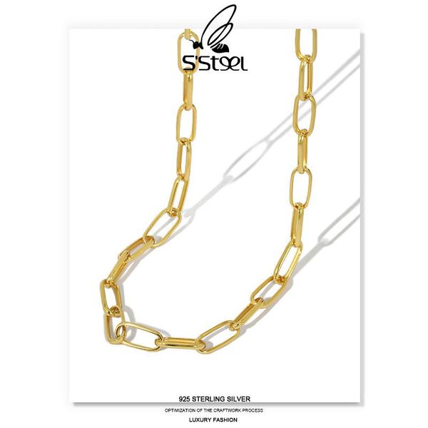 

chains s'steel trendy necklaces sterling silver 925 gift for women designer minimalist chain necklace bijoux femme 2021 fine jewellery