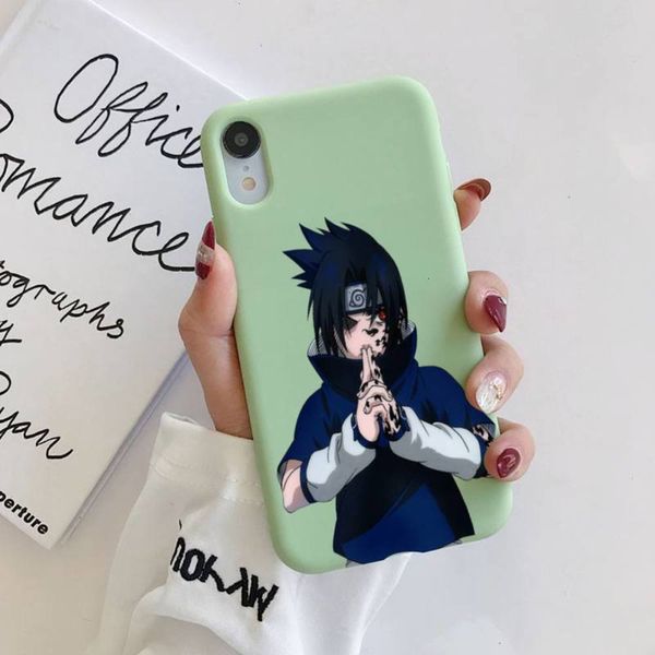 

naruto mobile phone cover uchiha sasuke liquid silicone for vip 11, pro, max, xr, xs, x, candy, 6, 6s, 7, 8 plus