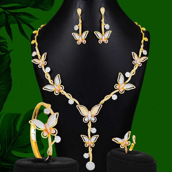 

missvikki luxury романтический комплект ювелирных изделий butterflys браслет серьги ожерелье кольцо для женщин stage performance party люкс, Silver