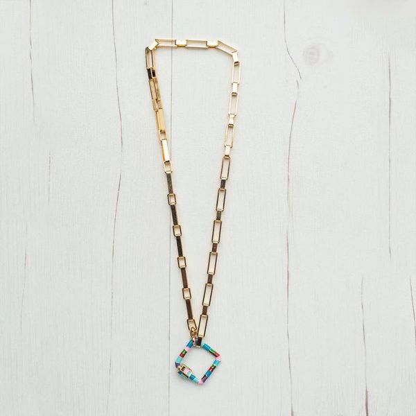 

chokers handmade colorful carabiner pendant necklace punk chain openable spiral buckle jewelry for women gothic clothing accessories, Golden;silver