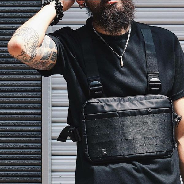

alyx chest rig bag streetwear waist bag black hip hop fanny pack men adjustable tactical streetwear chest bags kanye waist packs