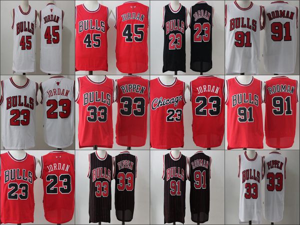 

chicago bulls men michael jor dan dennis rodman nba scottie pippen jersey, Black
