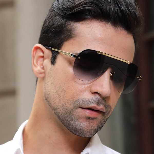 

new all in one sunglasses women's fashion net red same large frame one-piece sunglasses women's fashion sunglasses 1232, White;black