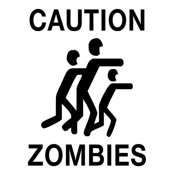 

car stickers personalized car styling zombie warning funny creative car stickers waterproof black/white, 18cm*14cm