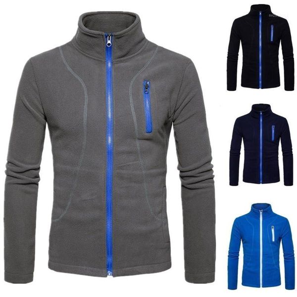 

zogaa 2020 men sports casual wear zipper new fashion tide jacquard hoodies fleece jacket fall sweatshirts autumn spring jacket1, Black