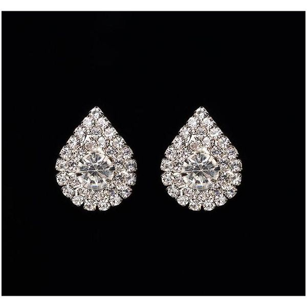 

2017 fashion jewelry studding wedding earrings for brides popular rhinestone dress baldpates natural stone wo sqcjhm queen66, Silver