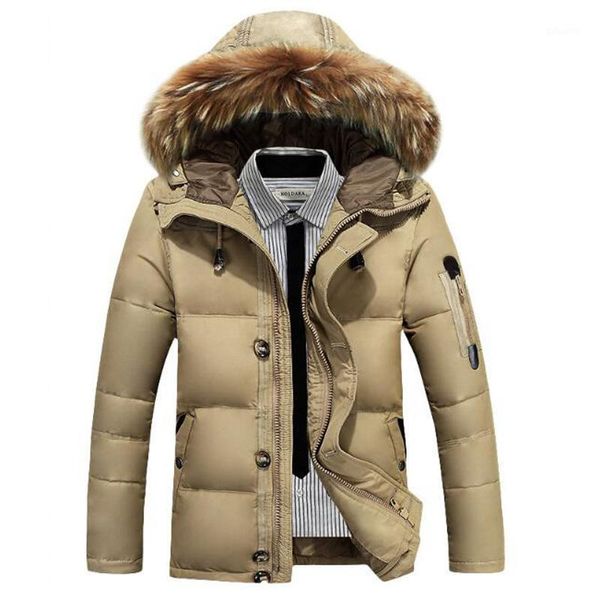 

winter jacket men white duck down parkas jacket men's thick warm snow parka overcoat windbreaker hooded warm parkas1, Black;brown