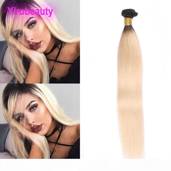 

peruvian human hair ombre 1b 613 blonde two tones color straight one bundle 1b 613 hair wefts 8-26inch, Black