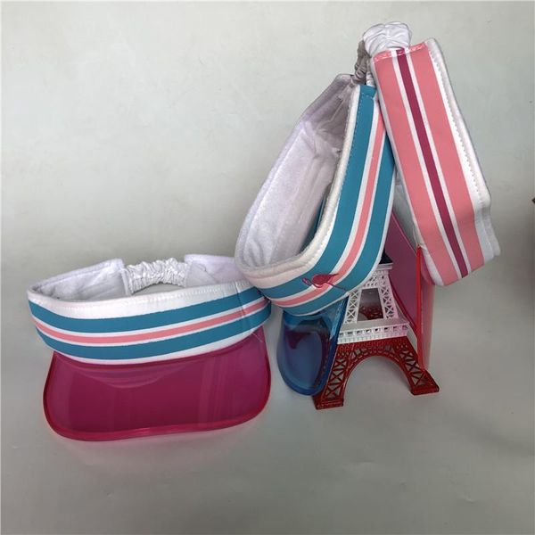 

2019 summer simple pvc brand empty visor hat for women men embroidery sun cap snapback caps wmtsuc yycolor, Black;white