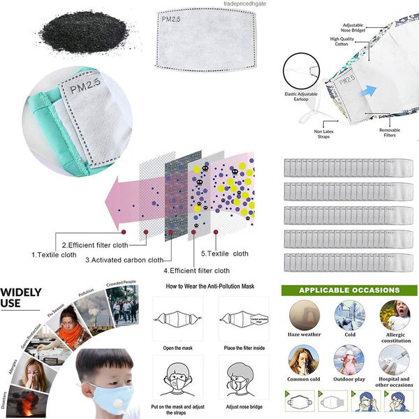 

carbon pcs replaceable pm2.5 activated filters 80 breathing insert protective mouth mask mcpj