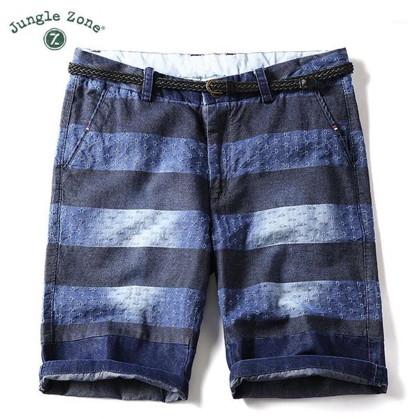 

jungle zone summer striped denim shorts men five pants slim wild trend of 5 points pants tide male shorts 87661, White;black