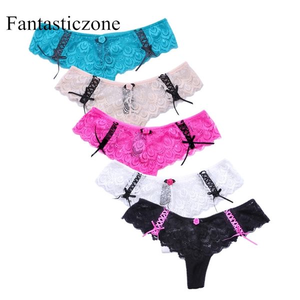 

new brazilian style panties thong underwear for women g-string micro panties bow lace transparent calcinha tanga bragas 201112, Black;pink