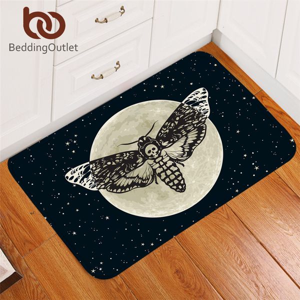 

beddingoutlet death моль вход doormat готический череп коврик бабочка moon star спальня ковер полиэстер ковер мат 40x60cm