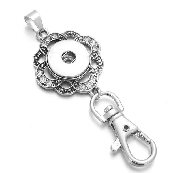 

17 style xinnver snap key chain for keyring women metal keychain bag pendant fit 18/20mm button snap jewel bbyakf, Slivery;golden