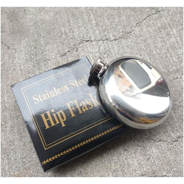 

5oz stainless steel hip flask portable outdoor flagon whisky stoup wine pot alcohol bottles mini round men pocket hip flasks dbc o1rc0