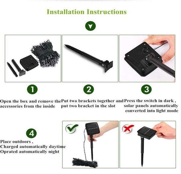 

солнечные строки света освещает сад рождественские огни праздник открытый сказочный светильник водонепроницаемый rgb whtie голубой свадебный