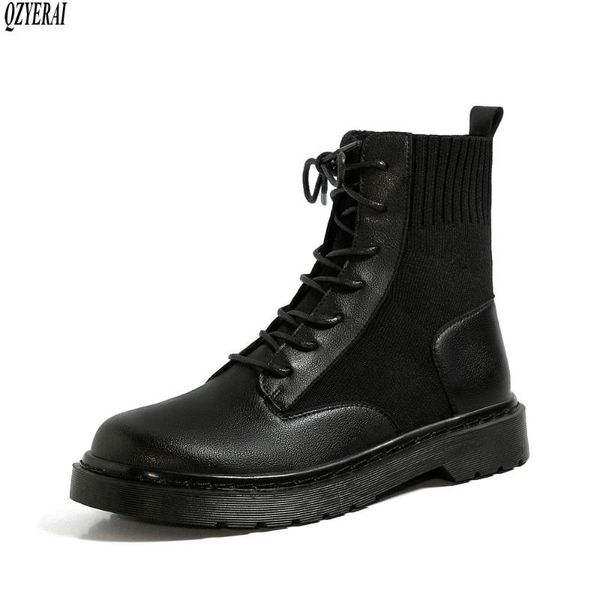 

qzyerai black riding boots genuine leather female boots women's autumn and winter cowhide women's shoes size 34-40