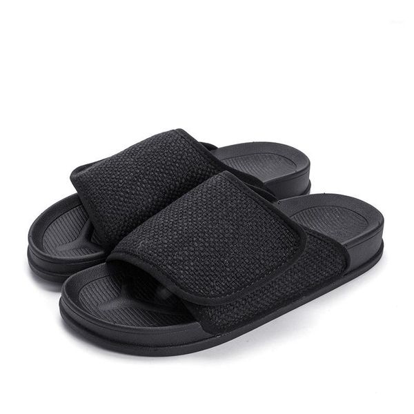

slippers man summer shoes canvas men's slides beach comfortable beige black sandals1