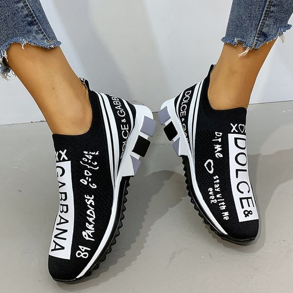 

2020 vulcanized slide-on woman thick bottom basket femme shoes 48l1, Black