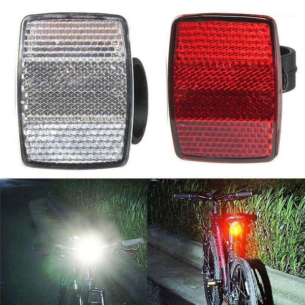 

flashlights torches bike light reflector with holder plastic handlebar mount safe bicycle front rear warning red / white1
