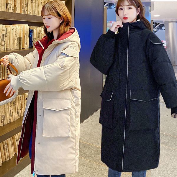 

2020 new parka style long women's belt woman down winter jacket women, Black