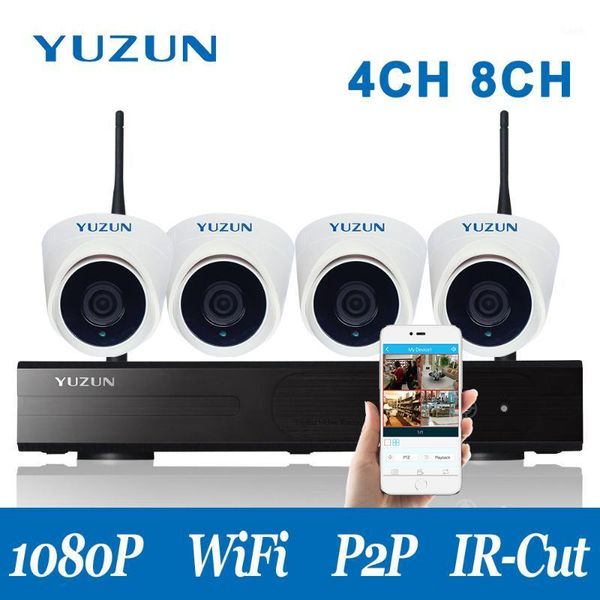 

8ch cctv system 1080p wireless camera nvr kit email alert ir night vision dome camera 2.0mp surveillance system1