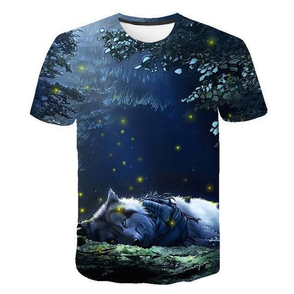 

men men 3d animal print wolf 3d print shirts anime comics oversized men clothing