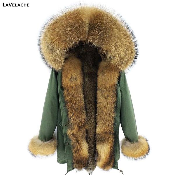 

new winter real silver fur coat women parka waterproof real fur liner natural collar hooded thick warm streetwear, Black