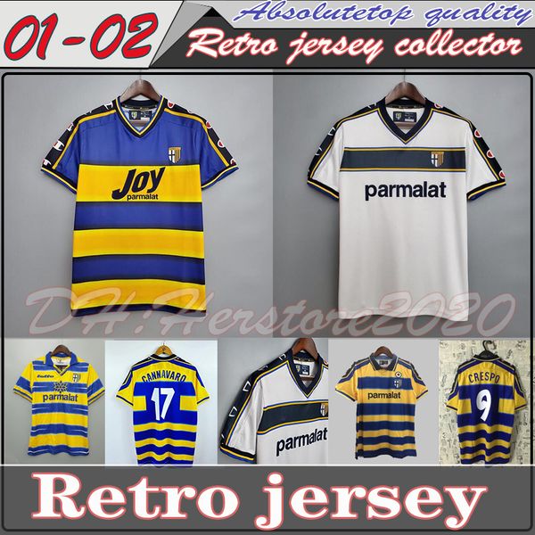 

1998 1999 01 02 parma retro soccer jersey home away 98 00 fuser baggio crespo ortega cannavaro football shirt buffon thuram futbol camisa, Black;yellow