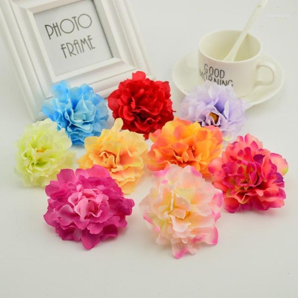 

decorative flowers & wreaths 10pcs 8cm silk peony head artificial flower for home wedding wall decoration diy needlework hat fake1