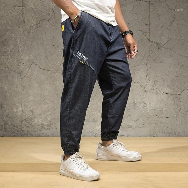 

large size summer fashion men jeans retro blue loose harem pants streetwear vintage classical taper jeans men oversized1